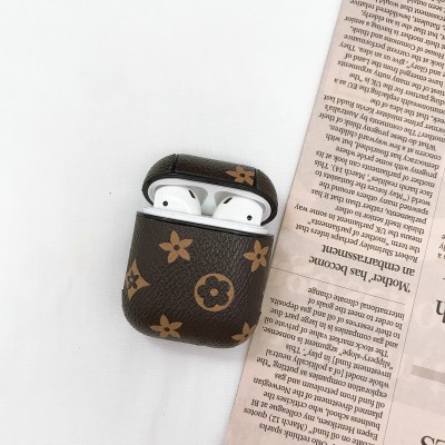 Bluetooth wireless Airpods  headset drop-proof leather case  Airpods Charging Case oem logo